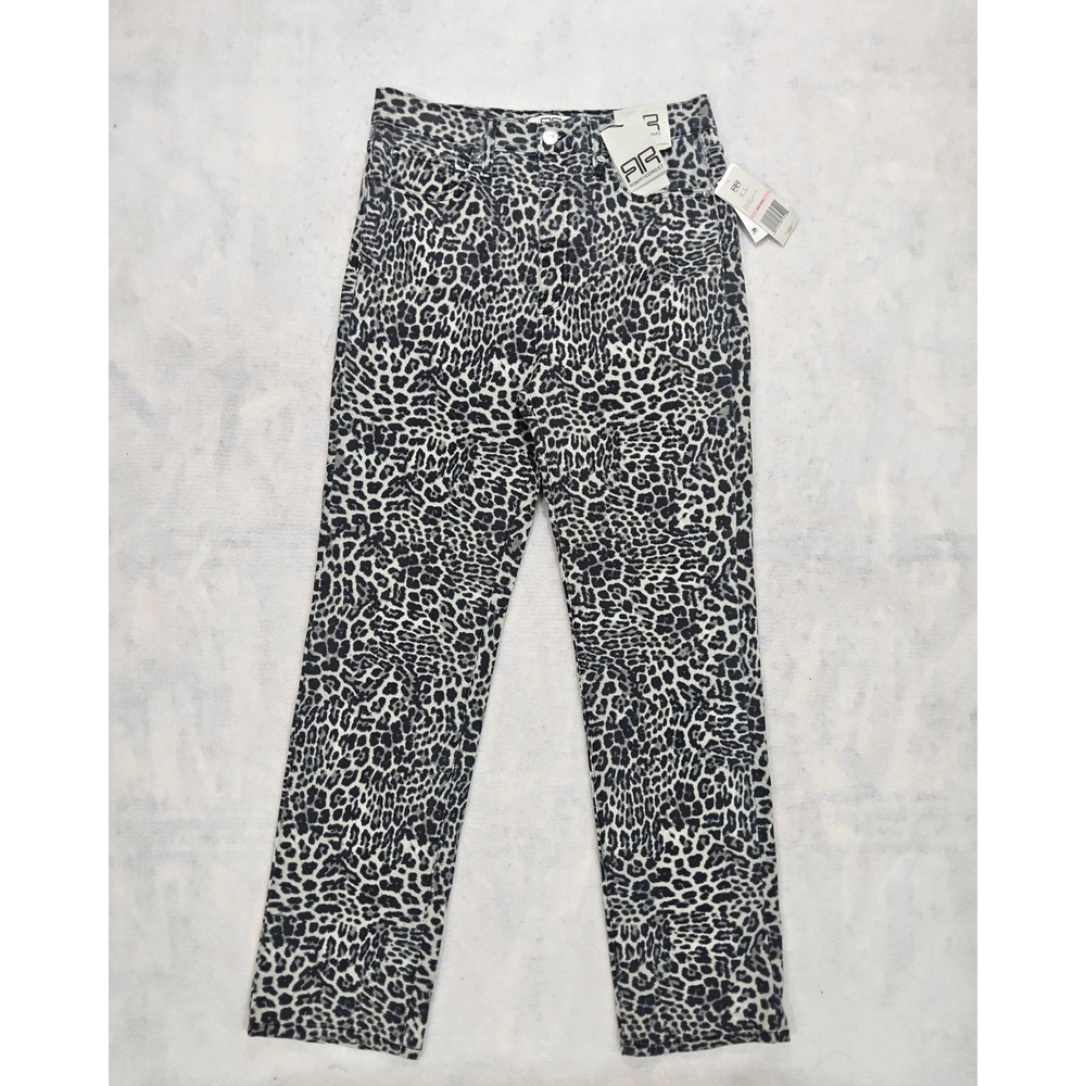 Robert Rodriguez Snow Leopard Jeans 10 30 NEW Animal Print Straight Leg Cheetah